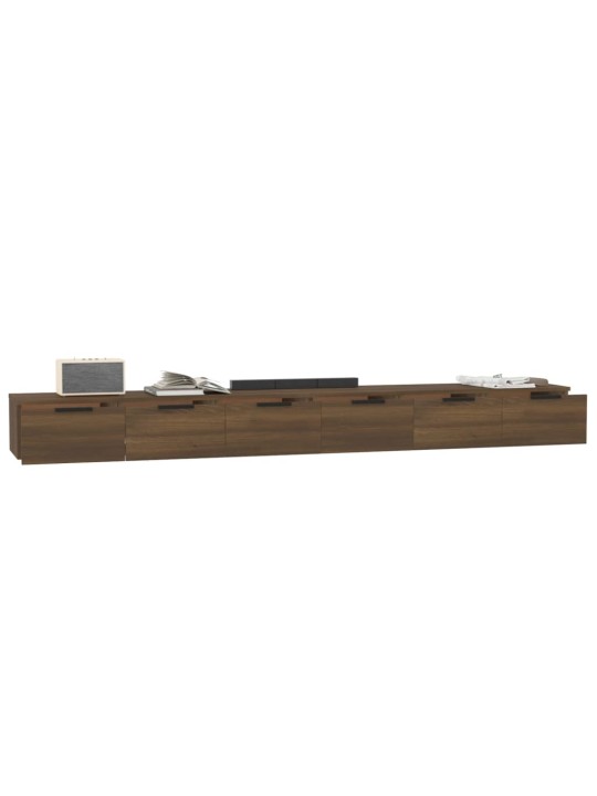 Nástěnné skříňky 2 ks hnědý dub 102x30x20 cm kompozitní dřevo