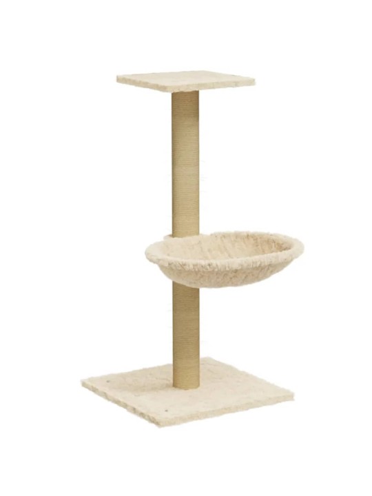 Škrabadlo pro kočky se sisalovým sloupkem krémové 74 cm