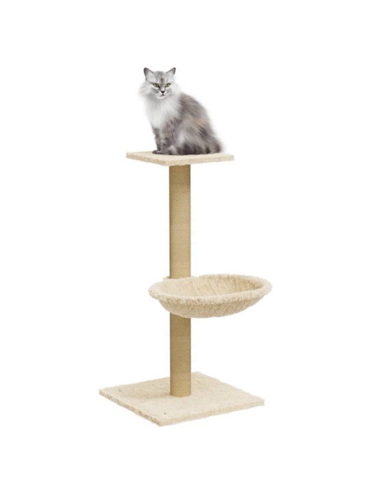 Škrabadlo pro kočky se sisalovým sloupkem krémové 74 cm