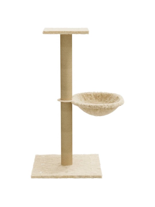 Škrabadlo pro kočky se sisalovým sloupkem krémové 74 cm