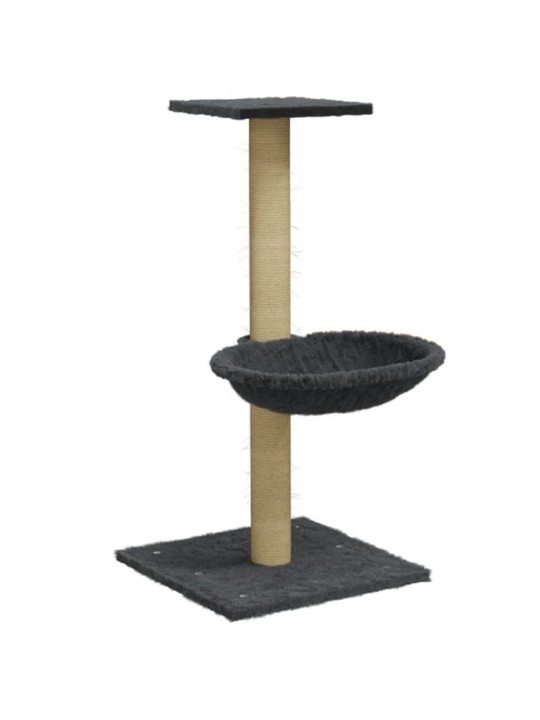 Škrabadlo pro kočky se sisalovým sloupkem tmavě šedé 74 cm