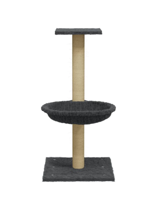Škrabadlo pro kočky se sisalovým sloupkem tmavě šedé 74 cm