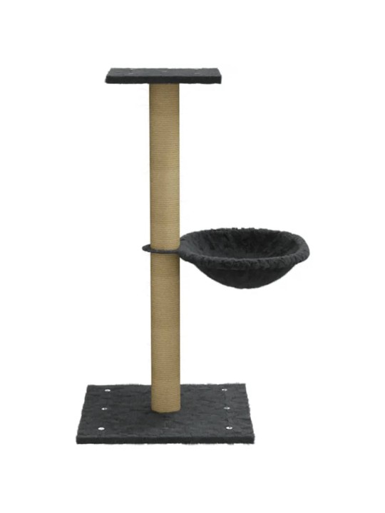 Škrabadlo pro kočky se sisalovým sloupkem tmavě šedé 74 cm
