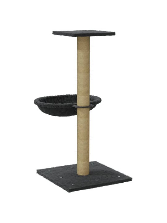 Škrabadlo pro kočky se sisalovým sloupkem tmavě šedé 74 cm