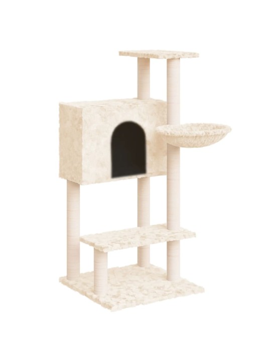 Škrabadlo pro kočky se sisalovými sloupky krémové 108,5 cm