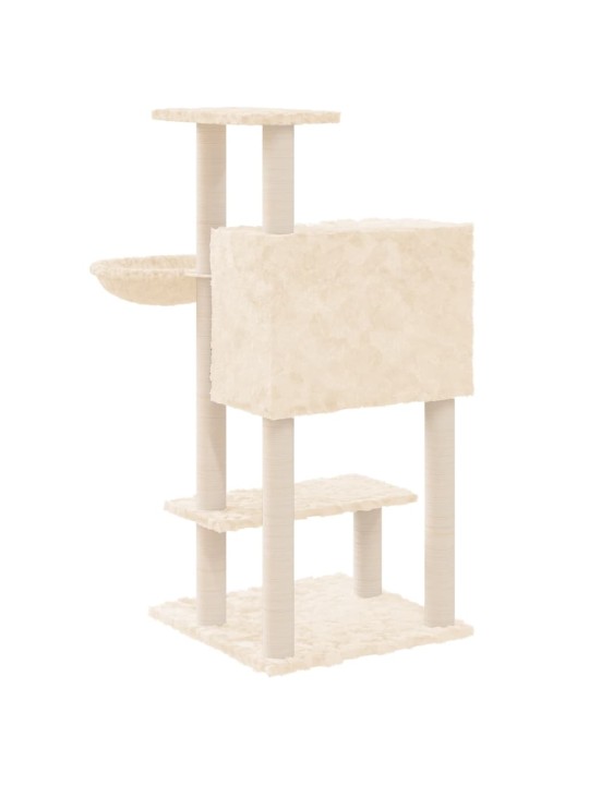 Škrabadlo pro kočky se sisalovými sloupky krémové 108,5 cm