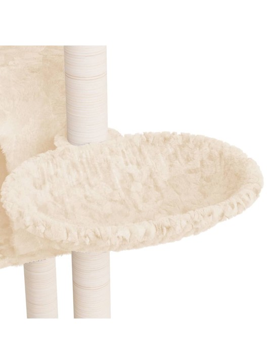 Škrabadlo pro kočky se sisalovými sloupky krémové 108,5 cm
