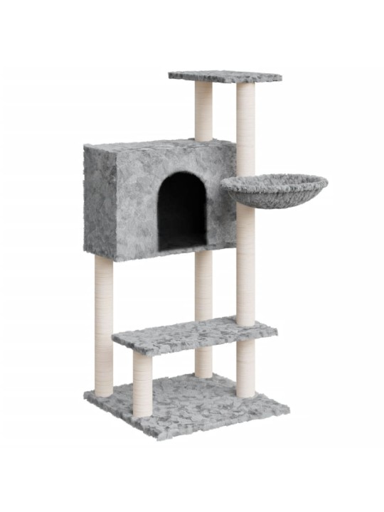 Škrabadlo pro kočky se sisalovými sloupky světle šedé 108,5 cm