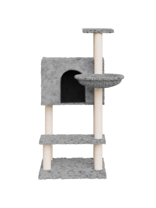 Škrabadlo pro kočky se sisalovými sloupky světle šedé 108,5 cm