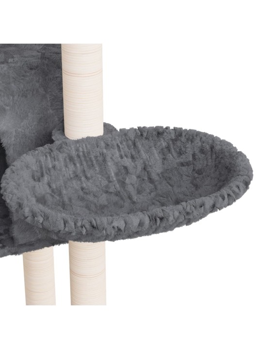 Škrabadlo pro kočky se sisalovými sloupky tmavě šedé 108,5 cm