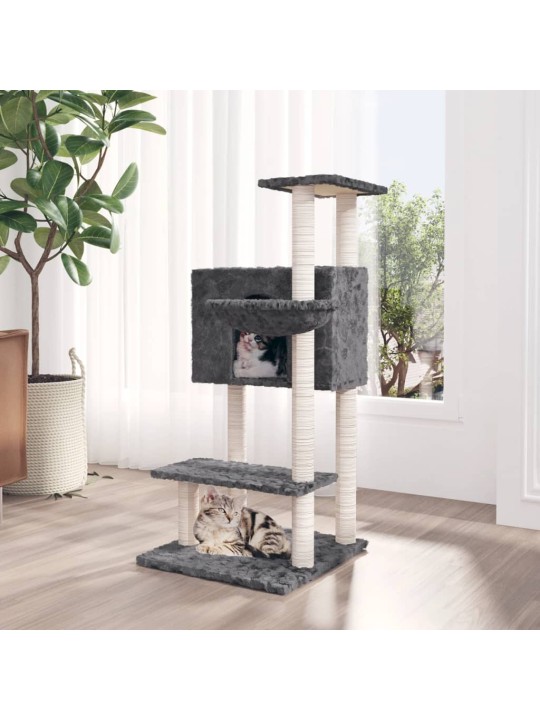 Škrabadlo pro kočky se sisalovými sloupky tmavě šedé 108,5 cm