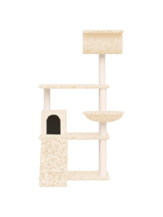 Škrabadlo pro kočky se sisalovými sloupky krémové 131 cm