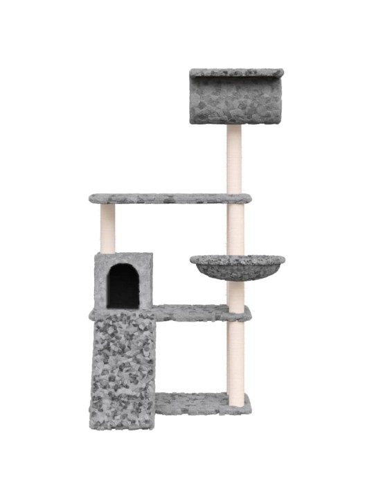Škrabadlo pro kočky se sisalovými sloupky světle šedé 131 cm