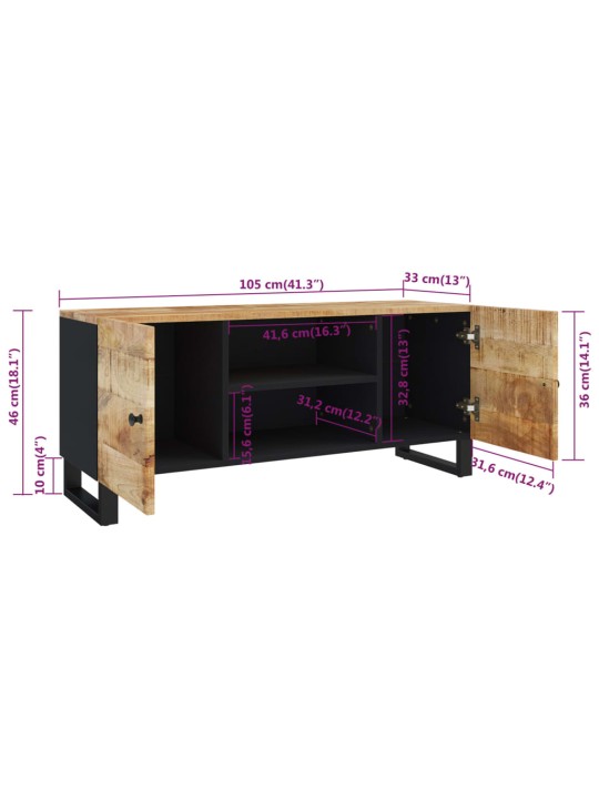 TV skříňka 105x33x46 cm masivní mangovníkové dřevo
