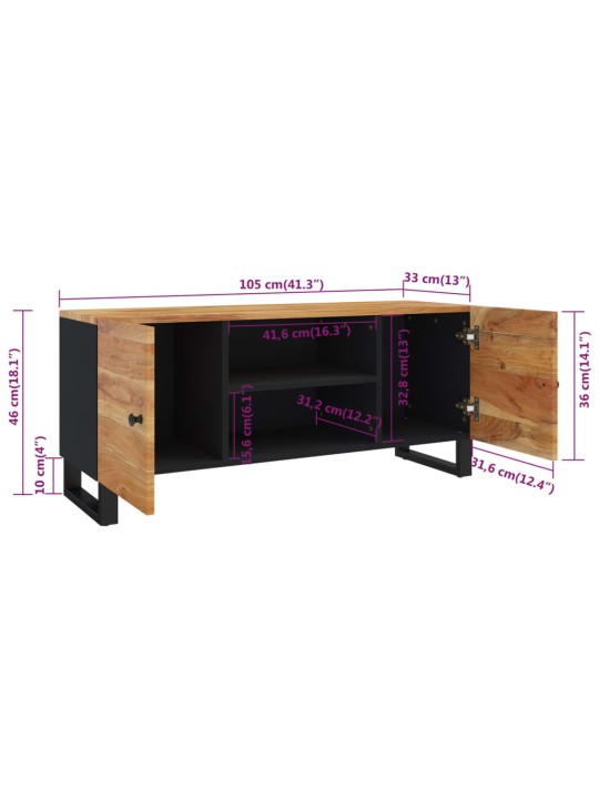 TV skříňka 105x33x46 cm masivní akáciové dřevo