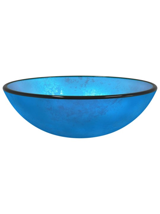 Umyvadlo tvrzené sklo 42 x 14 cm modré