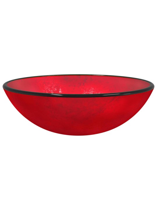 Umyvadlo tvrzené sklo 42 x 14 cm červené