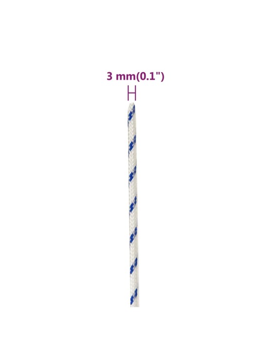 Lodní lano bílé 3 mm 250 m polypropylen