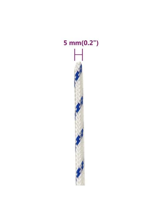 Lodní lano bílé 5 mm 250 m polypropylen