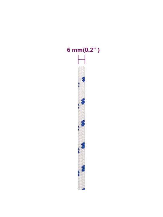 Lodní lano bílé 6 mm 250 m polypropylen