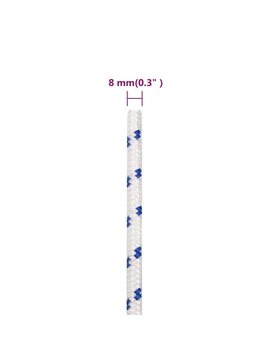 Lodní lano bílé 8 mm 25 m polypropylen