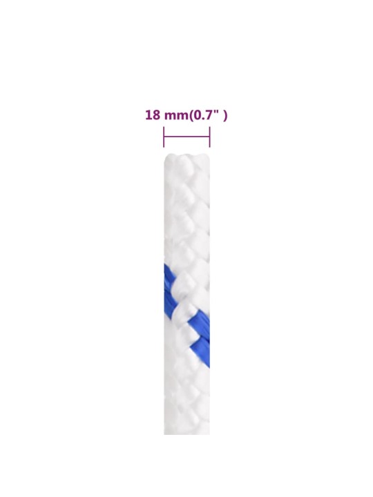 Lodní lano bílé 18 mm 25 m polypropylen