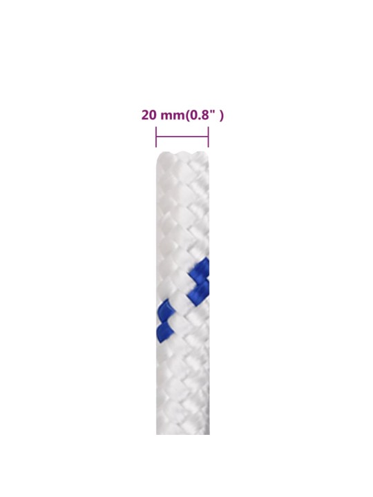 Lodní lano bílé 20 mm 25 m polypropylen