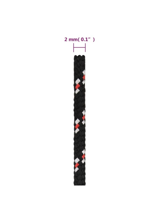 Lodní lano černé 2 mm 25 m polypropylen