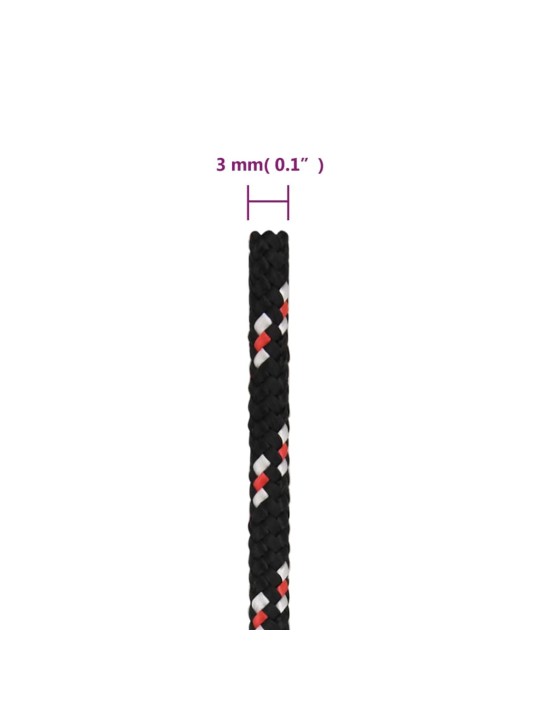 Lodní lano černé 3 mm 25 m polypropylen