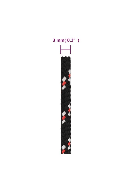Lodní lano černé 3 mm 50 m polypropylen