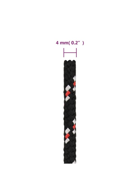Lodní lano černé 4 mm 50 m polypropylen