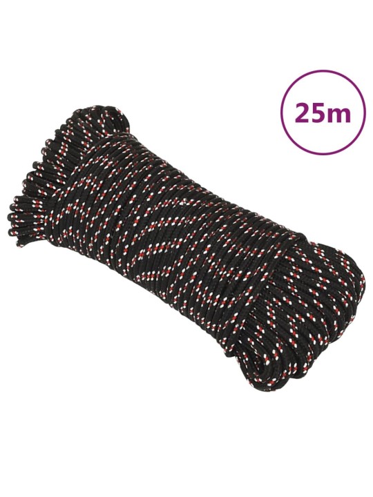Pracovní lano černé 5 mm 25 m polypropylen