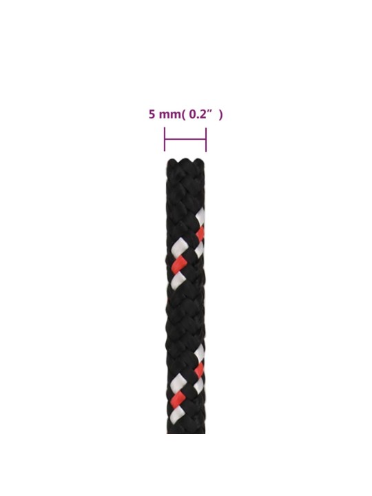 Pracovní lano černé 5 mm 25 m polypropylen