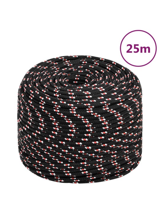Pracovní lano černé 8 mm 25 m polypropylen