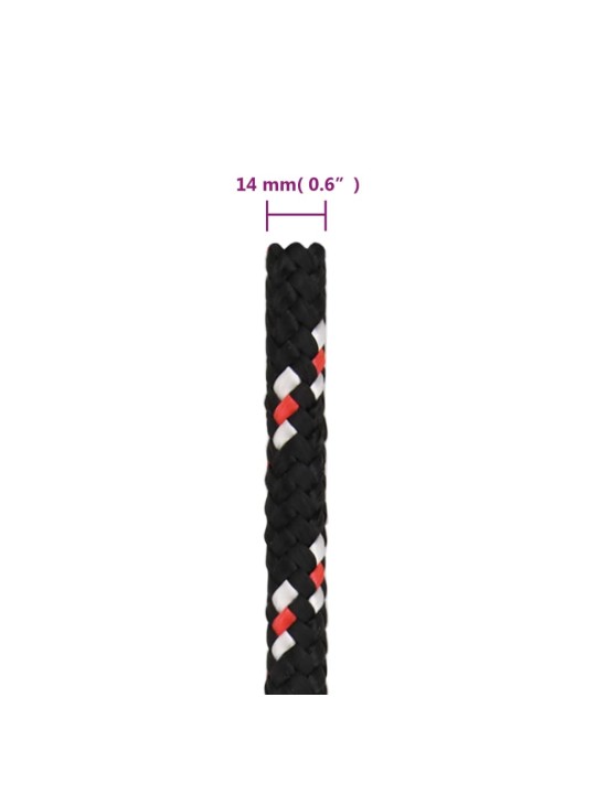 Lodní lano černé 14 mm 25 m polypropylen