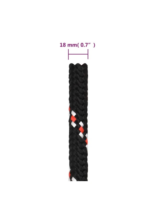 Lodní lano černé 18 mm 25 m polypropylen