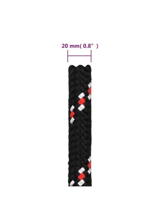 Lodní lano černé 20 mm 25 m polypropylen