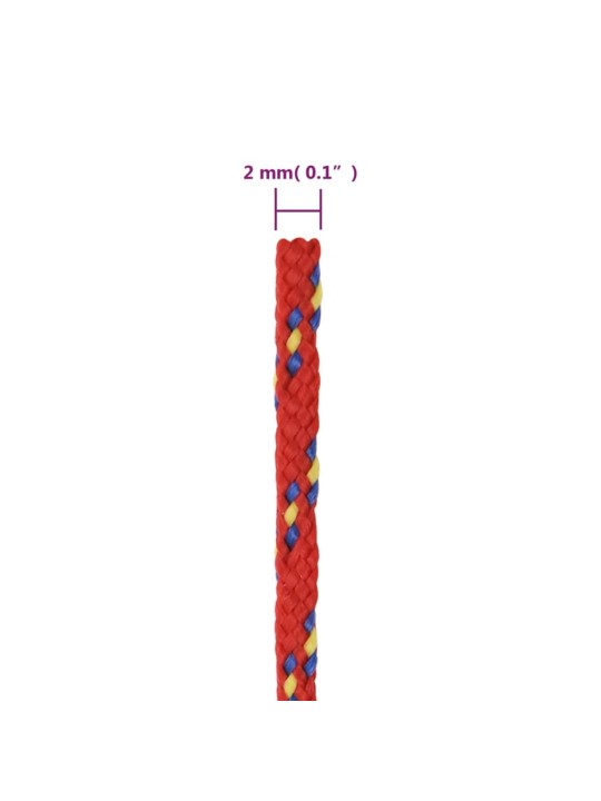 Lodní lano červené 2 mm 250 m polypropylen