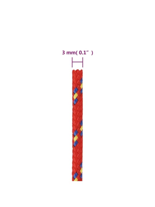 Lodní lano červené 3 mm 250 m polypropylen
