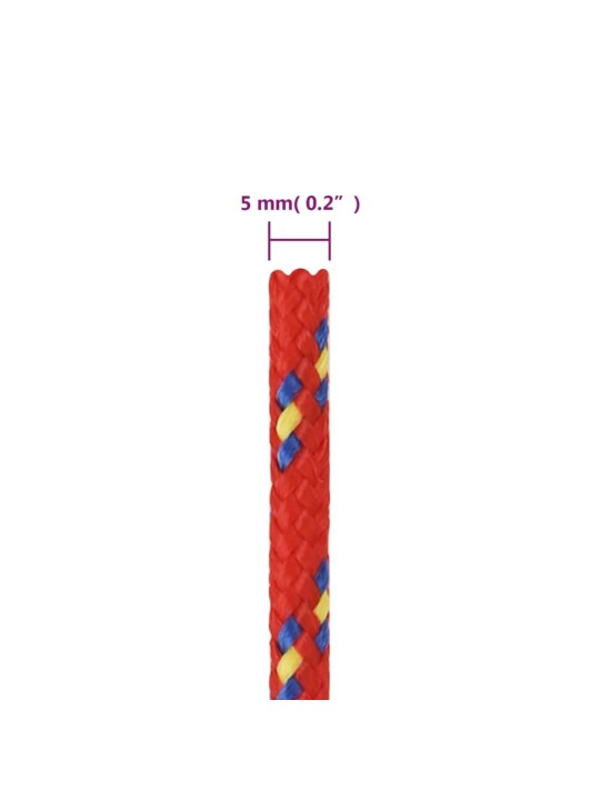 Lodní lano červené 5 mm 25 m polypropylen