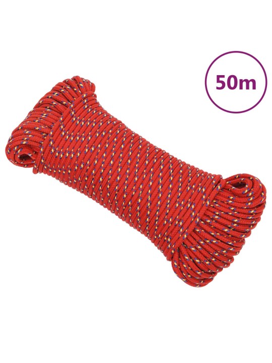 Lodní lano červené 5 mm 50 m polypropylen