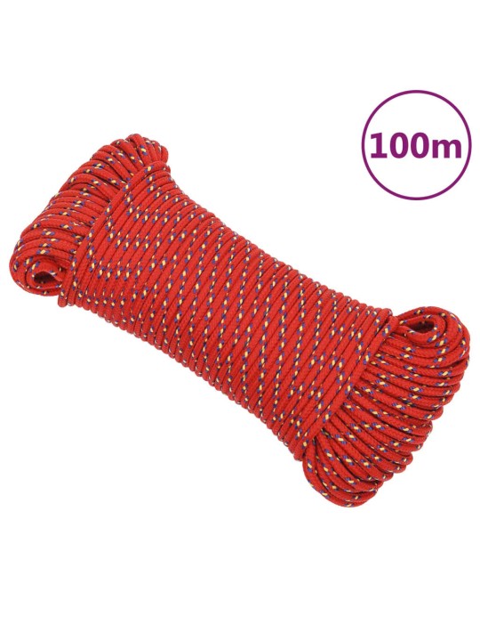 Lodní lano červené 5 mm 100 m polypropylen