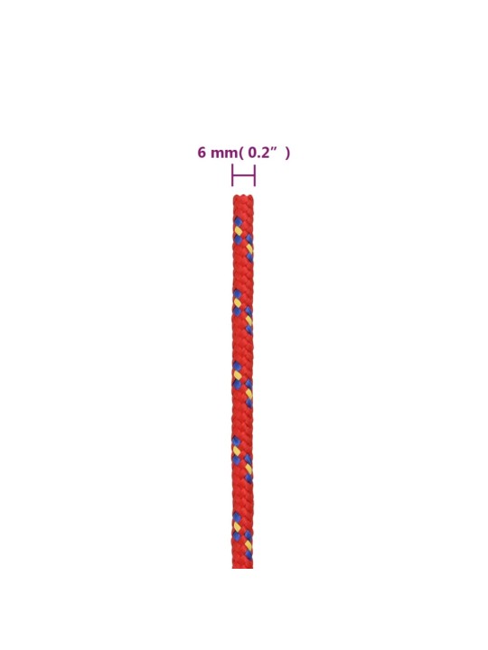 Lodní lano červené 6 mm 25 m polypropylen