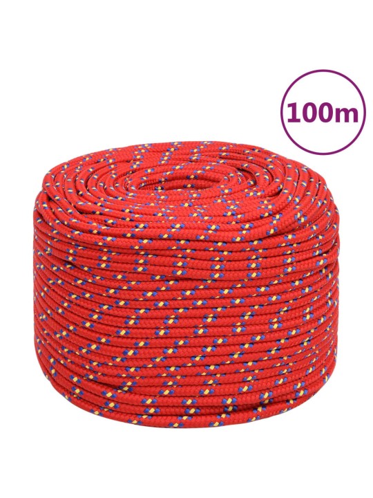 Lodní lano červené 10 mm 100 m polypropylen
