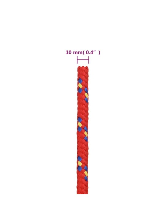 Lodní lano červené 10 mm 100 m polypropylen