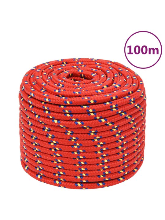 Lodní lano červené 12 mm 100 m polypropylen