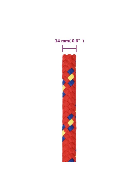 Lodní lano červené 14 mm 25 m polypropylen