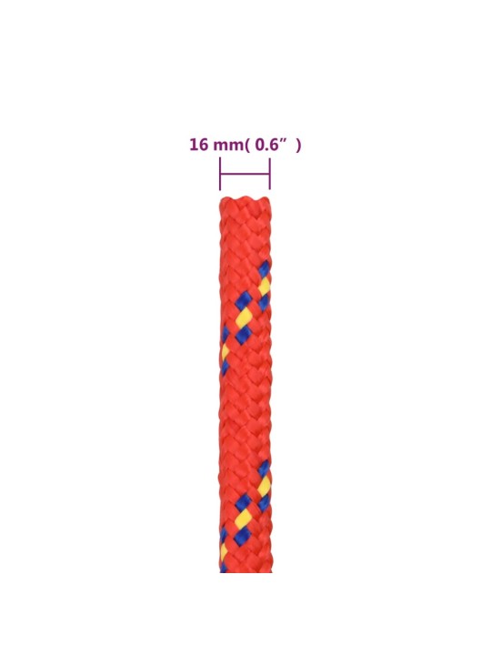 Lodní lano červené 16 mm 100 m polypropylen
