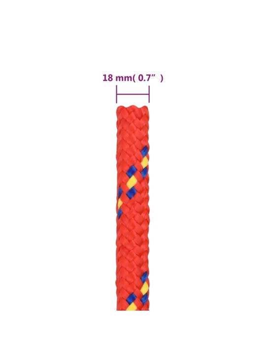 Lodní lano červené 18 mm 25 m polypropylen