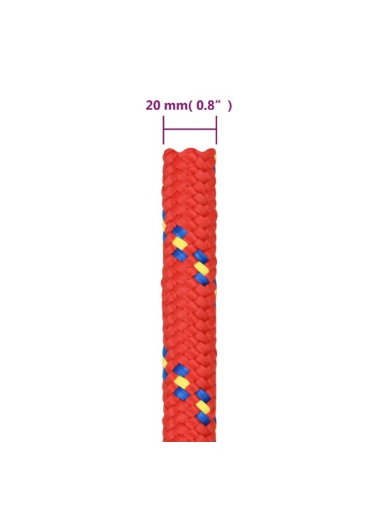 Lodní lano červené 20 mm 25 m polypropylen